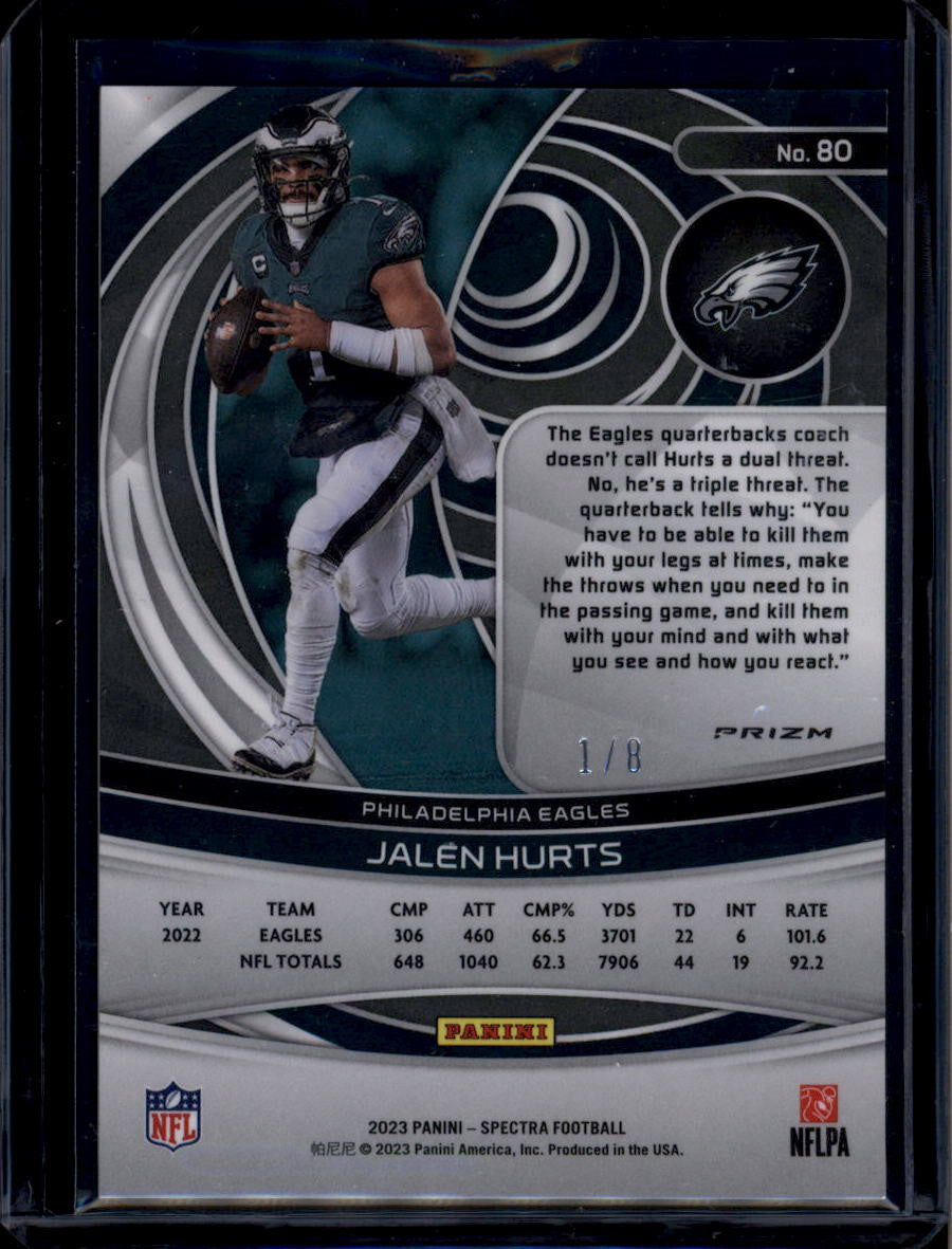 2023 Panini Spectra Neon Splatter 80 Jalen Hurts 1/8