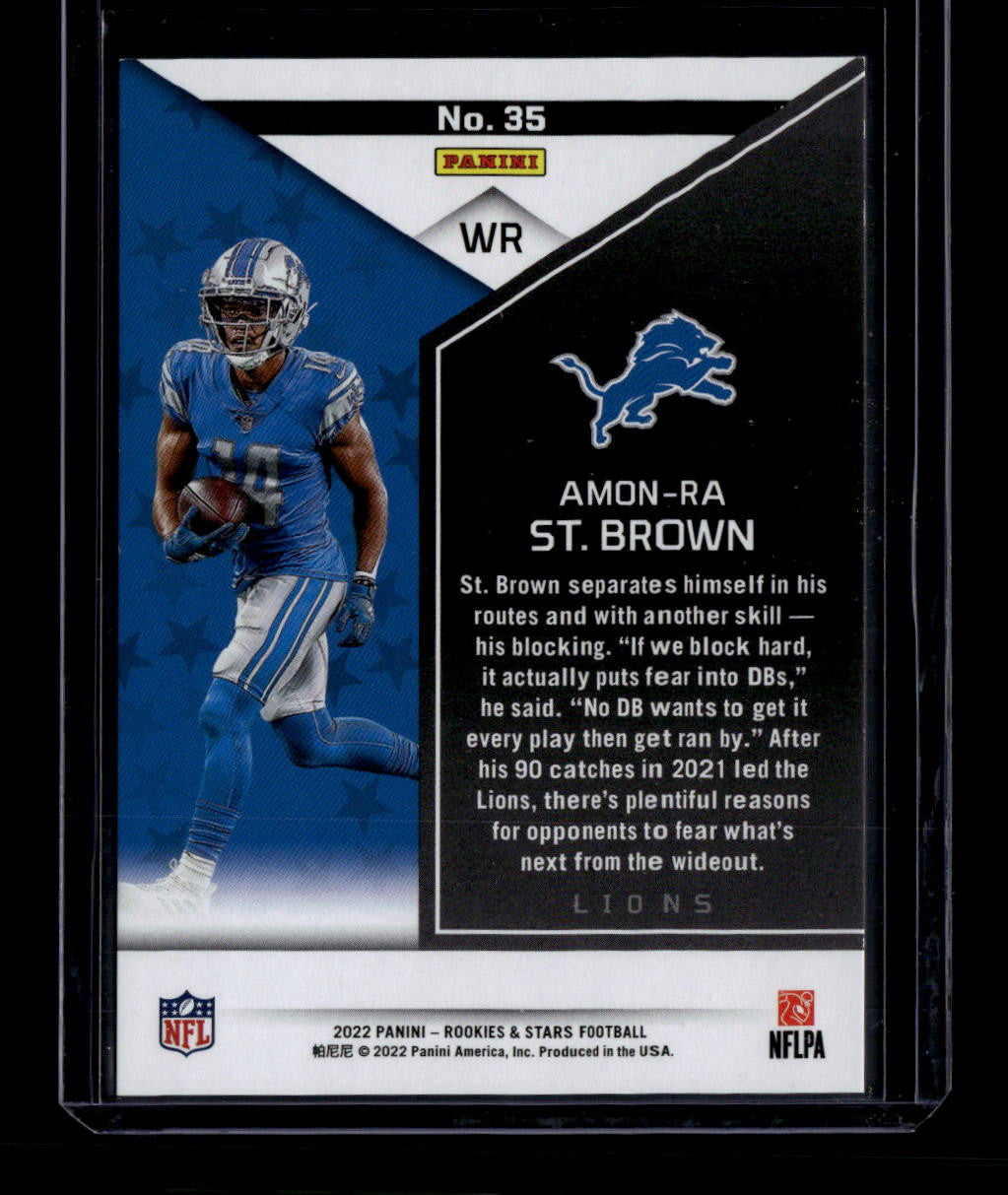 2022 Rookies and Stars Black and Blue 35 Amon-Ra St. Brown 5/5