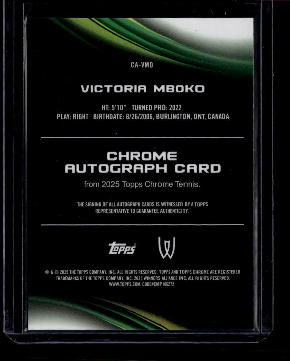 2025 Topps Chrome Autographs Gold Geometric Refractor Victoria Mboko Auto 5/50