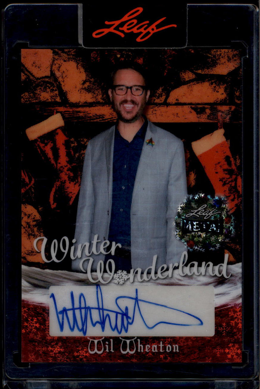 2025 Leaf Metal Happy Holidays Winter Wonderland Stockings Will Wheaton Auto 1/1