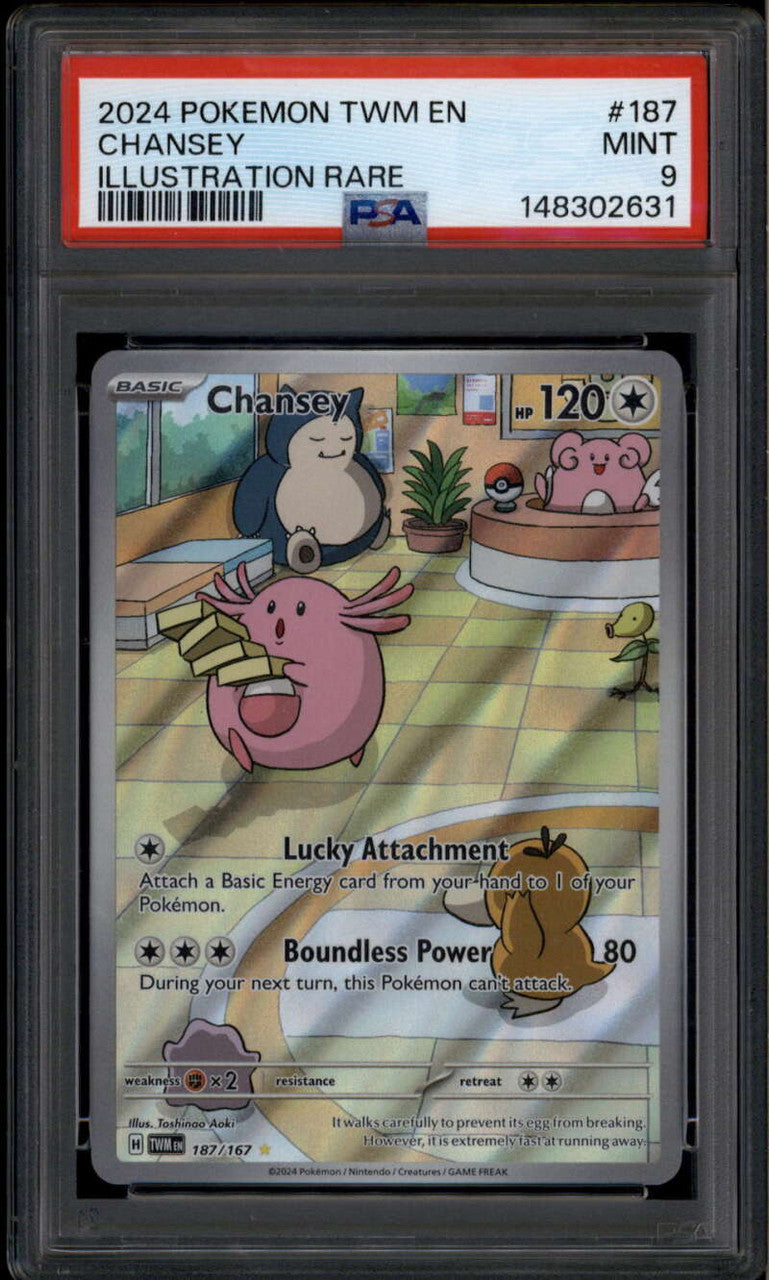 2024 Pokemon Twilight Masquerade 187 Chansey IR Illustration Rare PSA 9 MINT