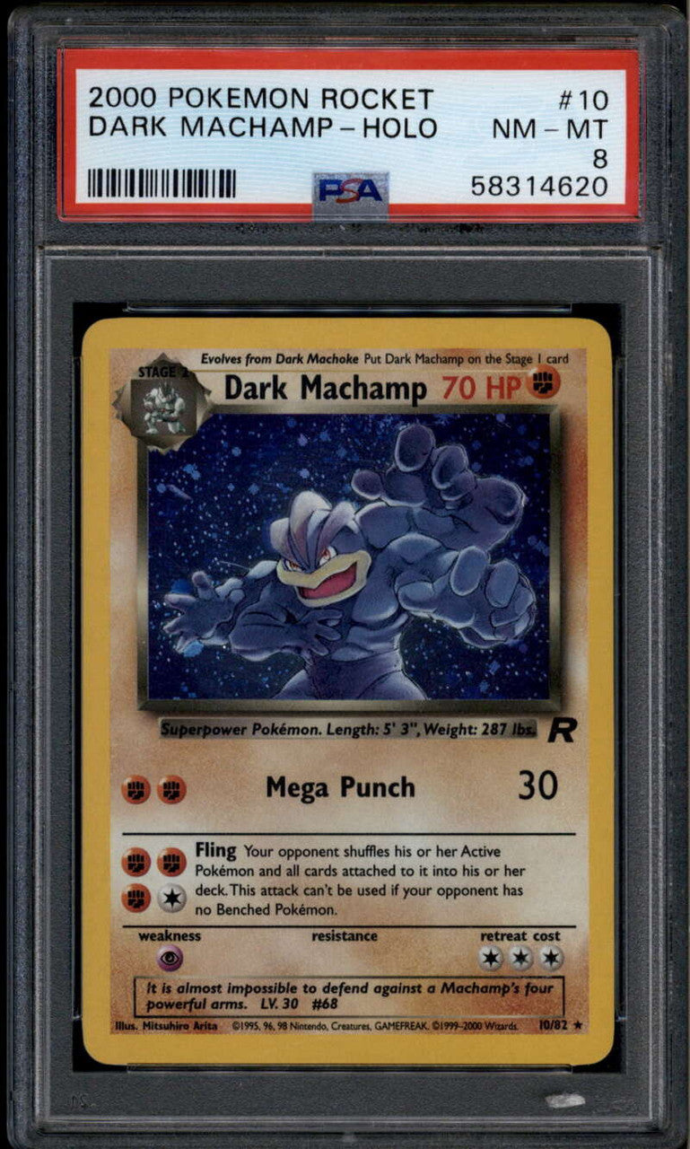 SOLD 184969 2000 Pokemon Team Rocket Unlimited 10 Dark Machamp HOLO R PSA 8 NM-MT