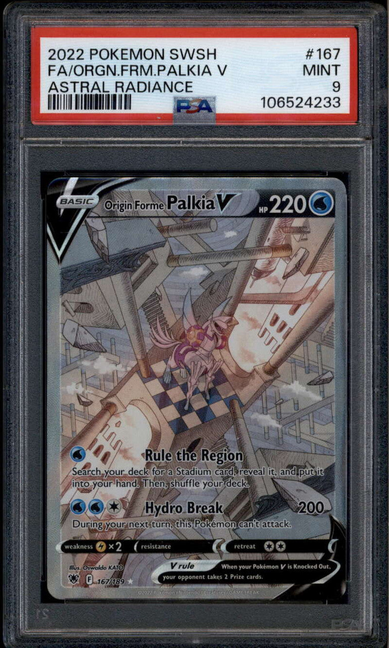 2022 Pokemon Radiance 167 Origin Forme Palkia V Full Art UR Ultra Rare PSA 9