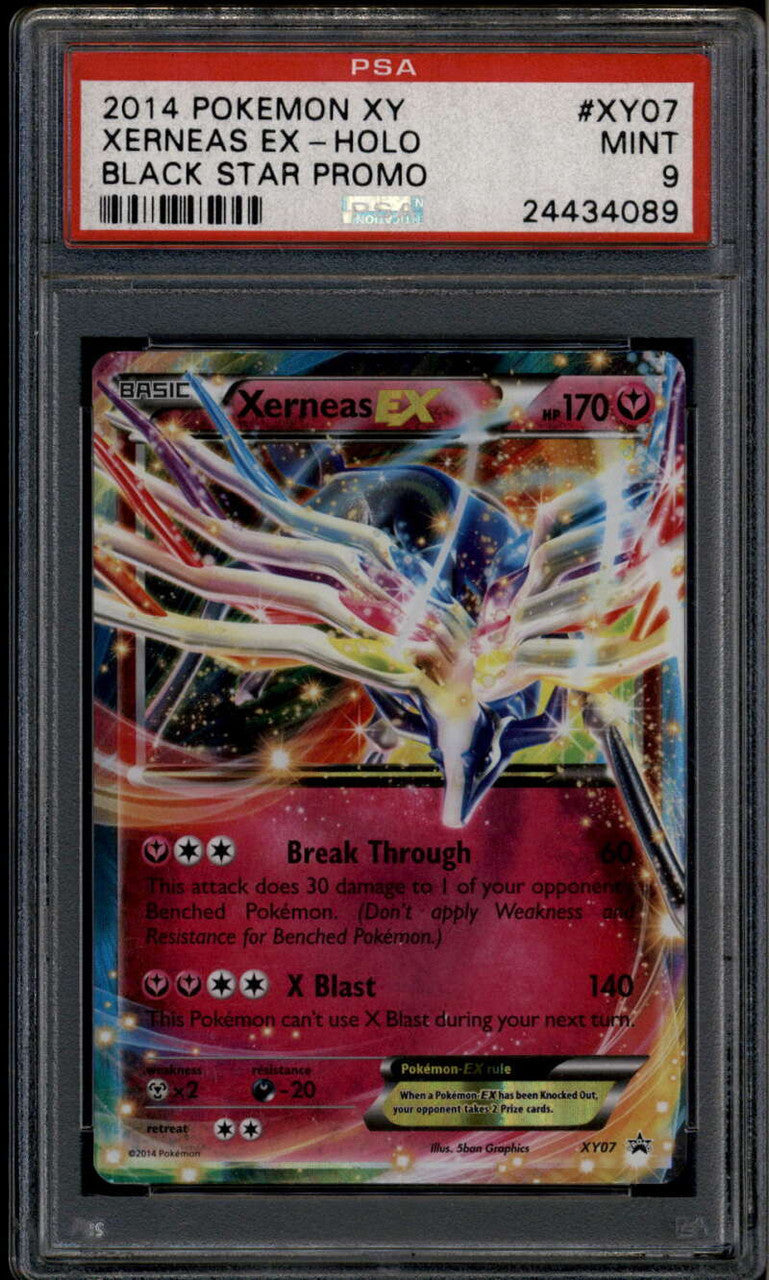 SOLD 184974 2014 Pokemon XY Black Star Promos xy07 Xerneas EX Legends of Kalos Tin PSA 9