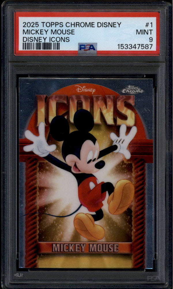 SOLD 184993 2025 Topps Chrome Disney Icons di1 Mickey Mouse PSA 9 MINT