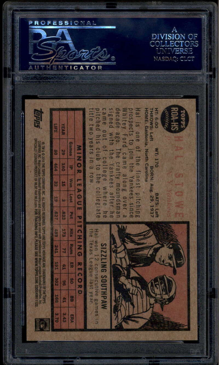 2011 Topps Heritage Real One Autographs HS Hal Stowe Auto PSA 7 NM
