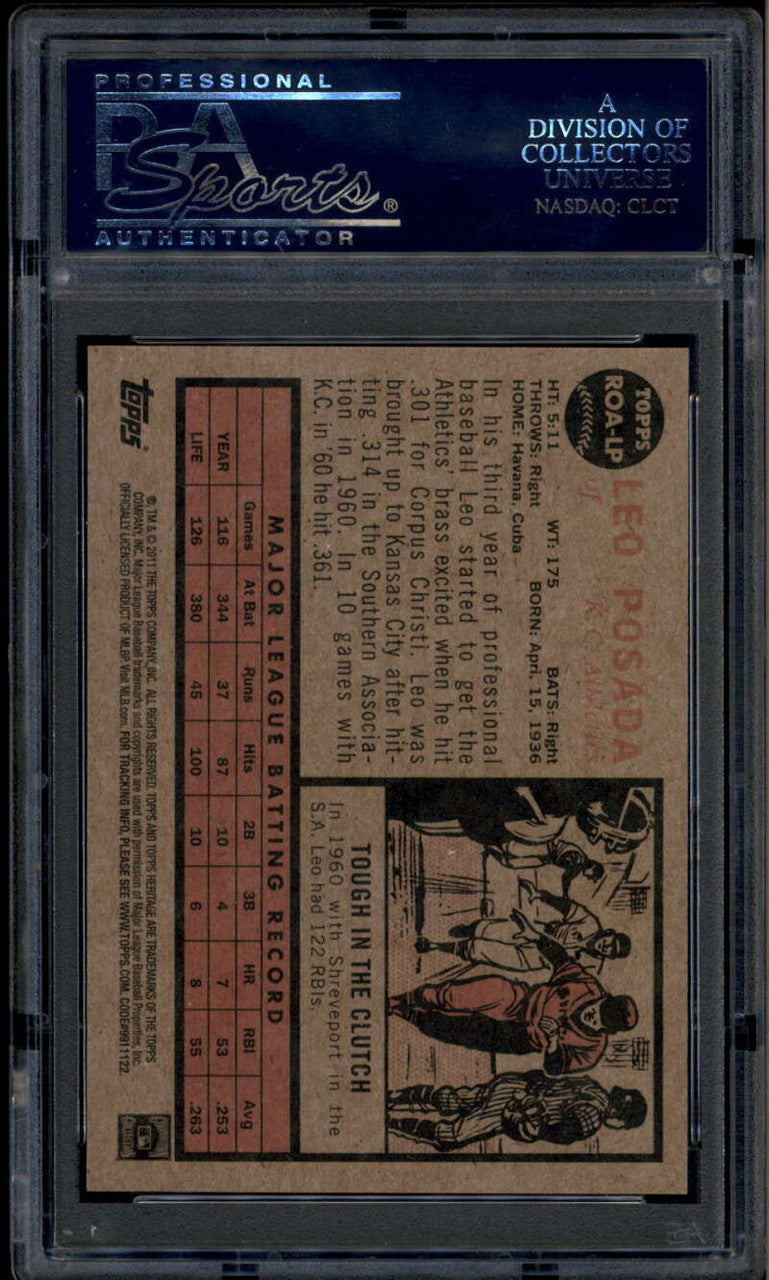 2011 Topps Heritage Real One Autographs LP Leo Posada Auto PSA 8 NM-MT