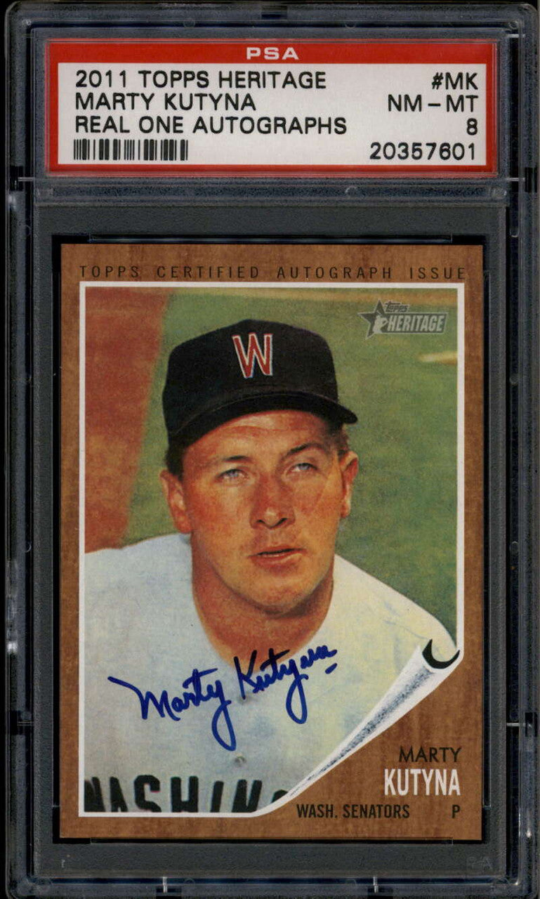 2011 Topps Heritage Real One Autographs MK Marty Kutyna Auto PSA 8 NM-MT