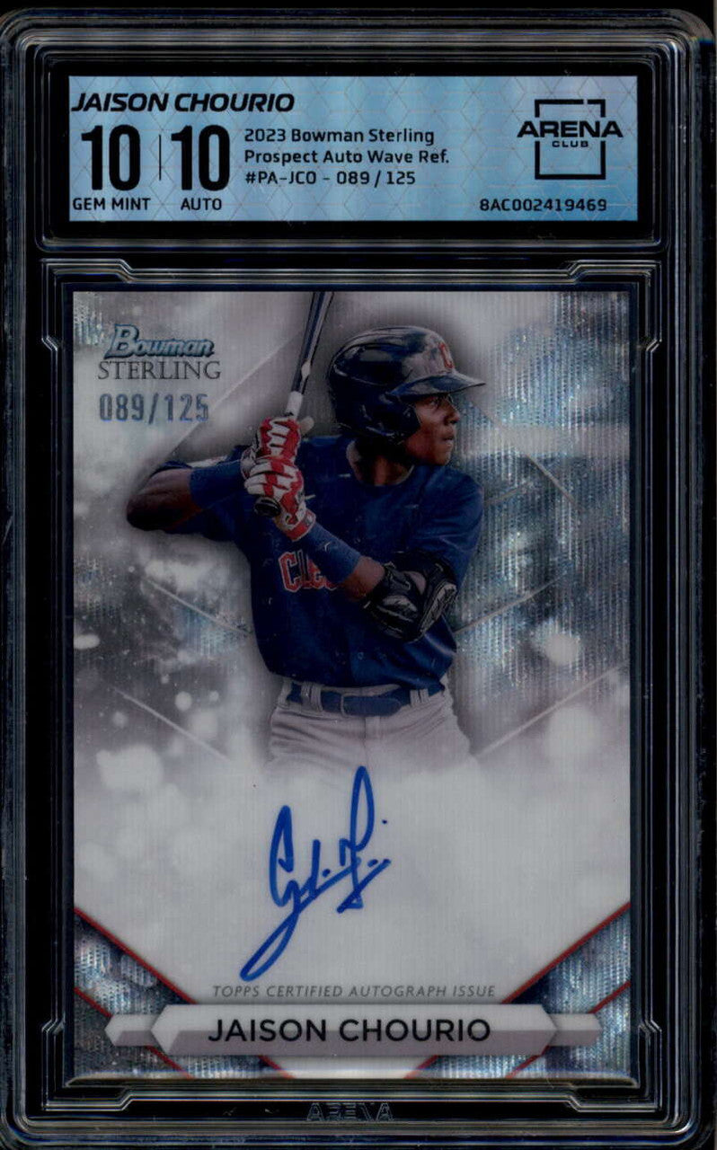 2023 Bowman Sterling Wave Refractor Jaison Chourio RC Auto 89/125 ARENA 10 GEM