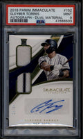 2018 Immaculate Collection Autograph 152 Gleyber Torres RC Jersey Auto /99 PSA 9