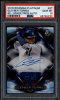 2018 Bowman Platinum 80 Grade Autographs Gleyber Torres RC Auto 21/80 PSA 10 GEM