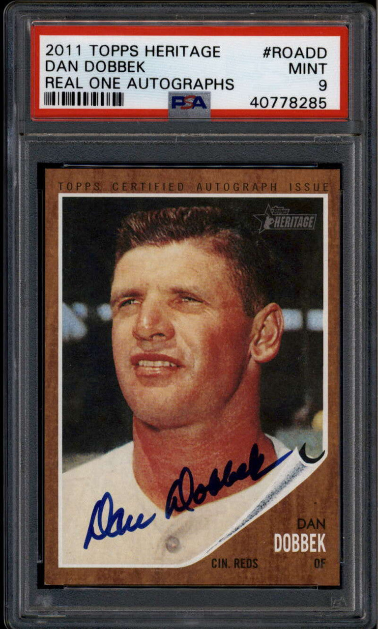 2011 Topps Heritage Real One Autographs DD Dan Dobbek Auto PSA 9 MINT