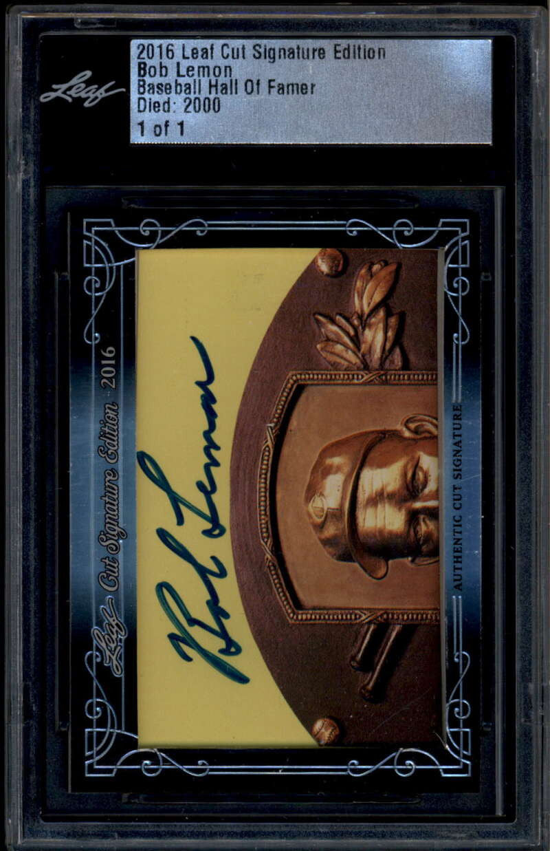 2016 Leaf Cut Signature Edition Bob Lemon Cut Auto 1/1 Dec. 2000
