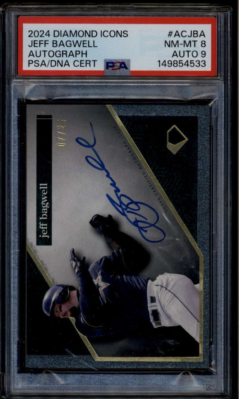 SOLD 185025 2024 Topps Diamond Icons Autographs ACJBA Jeff Bagwell Auto 7/25 PSA 8 NM-MT 9