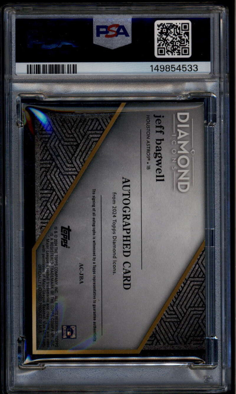 SOLD 185025 2024 Topps Diamond Icons Autographs ACJBA Jeff Bagwell Auto 7/25 PSA 8 NM-MT 9