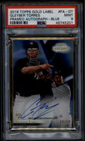 2018 Topps Gold Label Framed Autographs Blue Gleyber Torres RC Auto 34/50 PSA 9