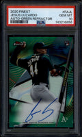 SOLD 185041 2020 Finest Autographs Green Refractor Jesus Luzardo Rookie RC Auto 84/99 PSA 10
