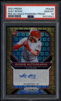 SOLD 185042 2021 Panini Prizm Autograph Gold Pandora Alec Bohm Rookie RC Auto 33/50 PSA 10