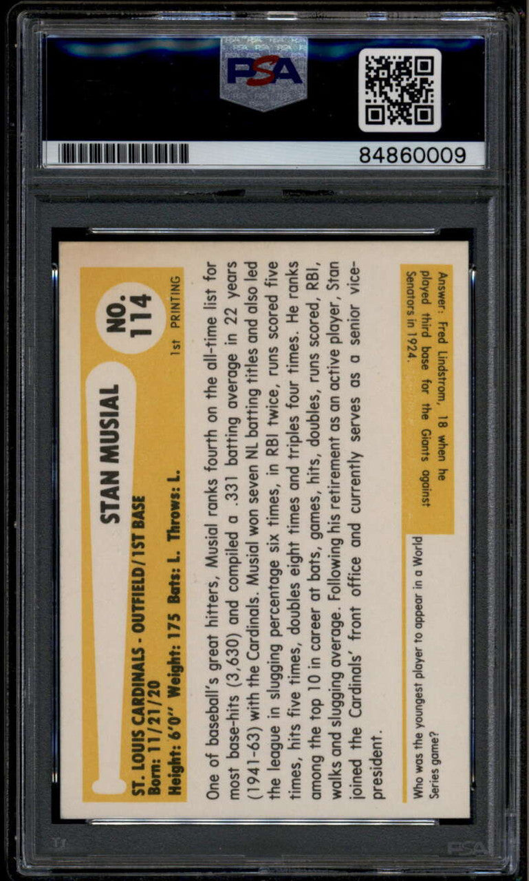 SOLD 185047 1980-87 SSPC HOF 114 Stan Musial PSA/DNA Certified Authentic Autograph Auto