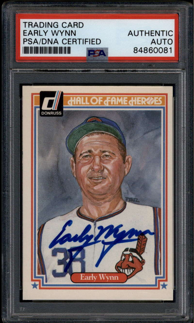 1983 Donruss HOF Heroes 42 Early Wynn PSA/DNA Certified Authentic Autograph Auto