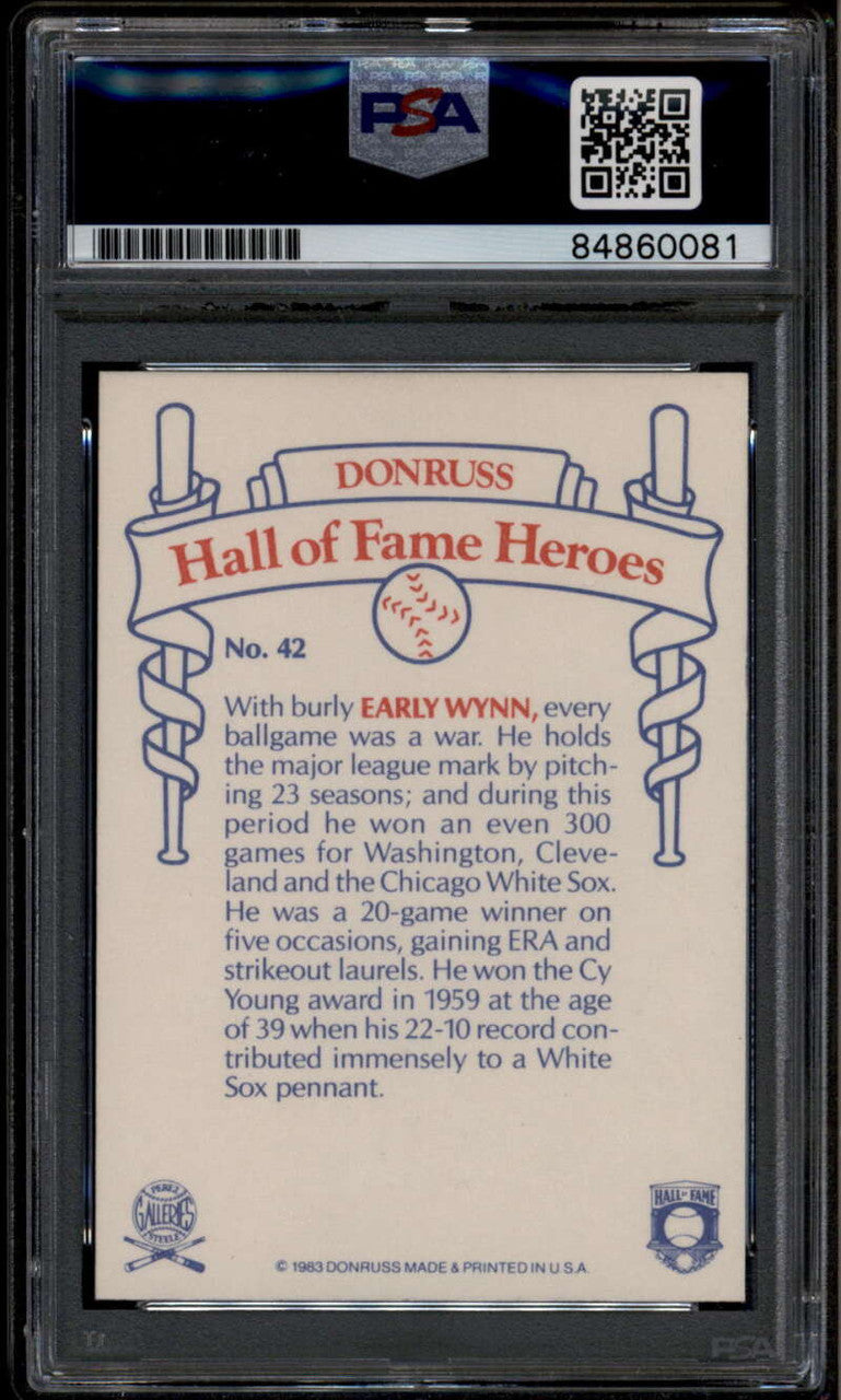 1983 Donruss HOF Heroes 42 Early Wynn PSA/DNA Certified Authentic Autograph Auto