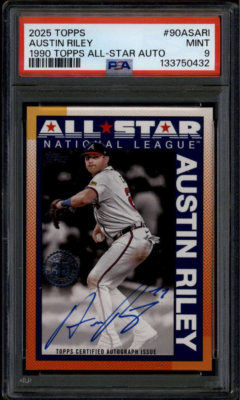 2025 Topps '90 Topps All Star Autographs 90asari Austin Riley Auto PSA 9 MINT