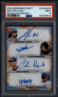2024 Bowman's Best Acuna Guerrero Houck Rodriguez RC Quad Auto 142/250 PSA 9