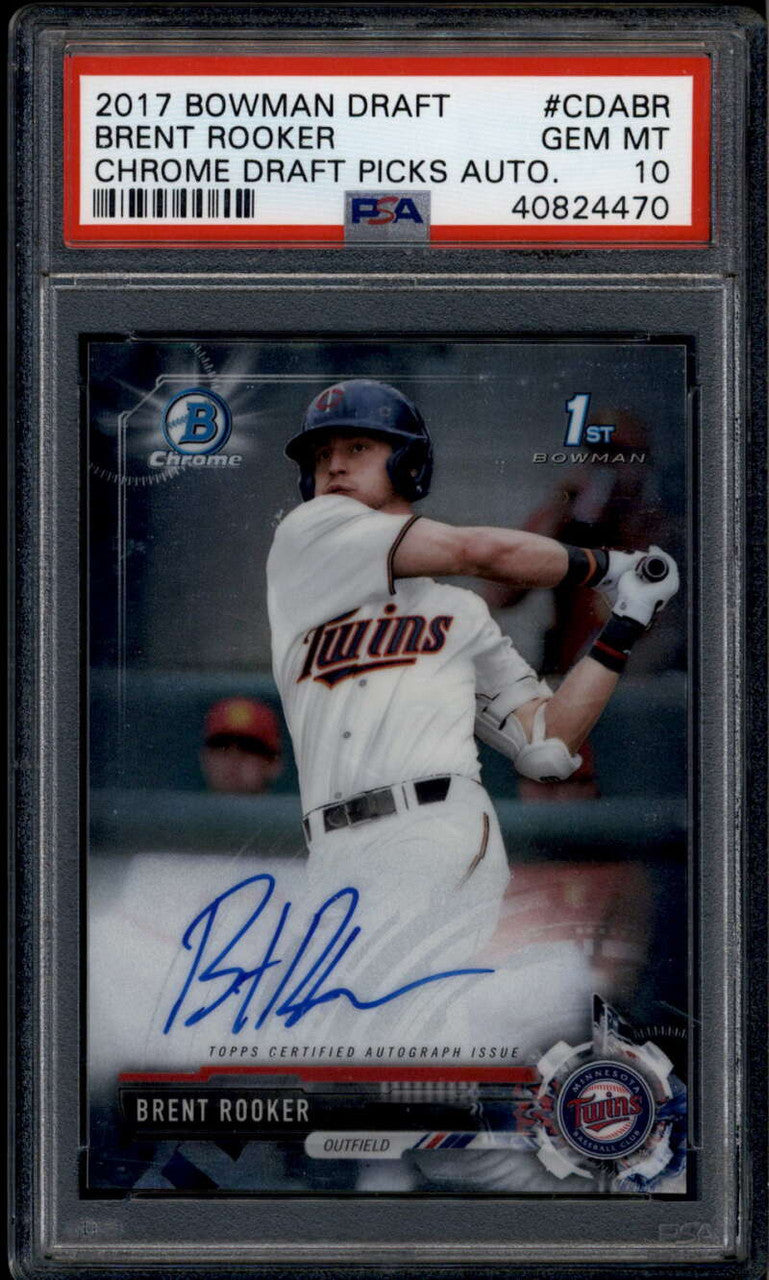SOLD 185056 2017 Bowman Chrome Draft Autographs Brent Rooker Rookie RC Auto PSA 10 GEM