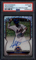 SOLD 185081 2023 Bowman Chrome Autographs Speckle Refractor Jesus Baez RC Auto 174/299 PSA 9
