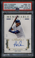 2021 Panini Flawless Memorable Marks Gold 18 Pete Alonso Auto 3/5 PSA 8.5 10