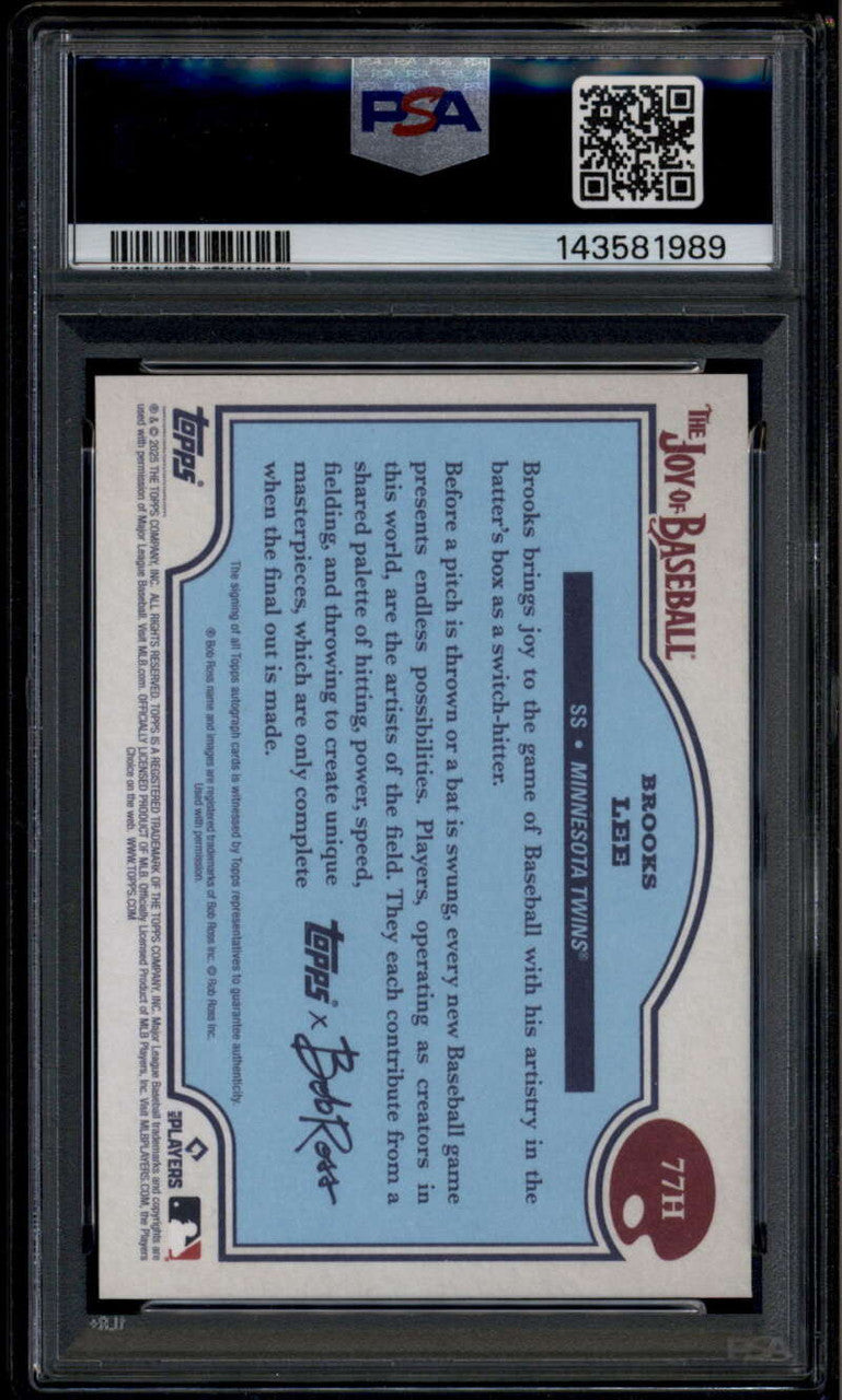 2025 Topps X Bob Ross Joy Autographs Paint Splatter Brooks Lee RC Auto /99 PSA 9
