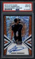 2019 Leaf Flash Orange bajd1 Jasson Dominguez Rookie RC Auto 8/10 PSA 10 GEM MT