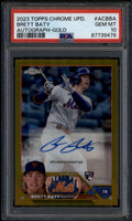 2023 Topps Chrome Update Autographs Gold Refractor Brett Baty RC Auto /50 PSA 10