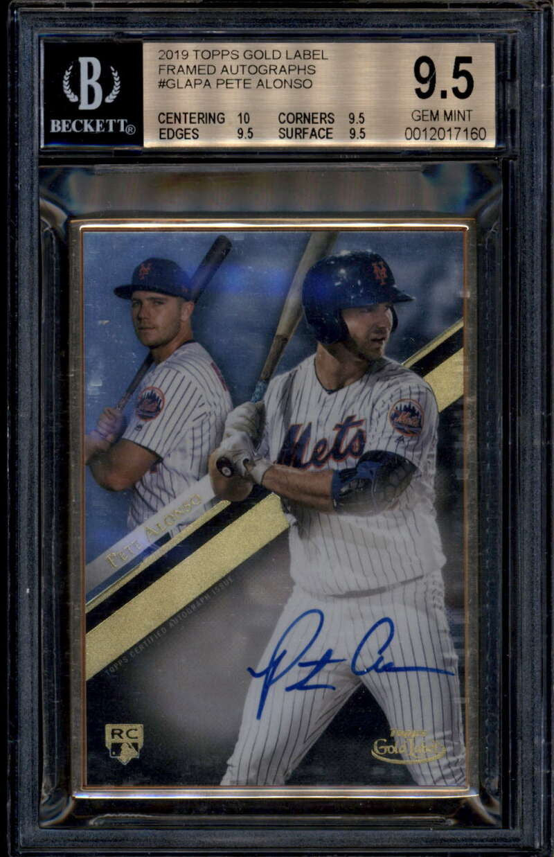 SOLD 185124 2019 Topps Gold Label Framed Autographs FLAPA Pete Alonso Rookie RC Auto BGS 9.5