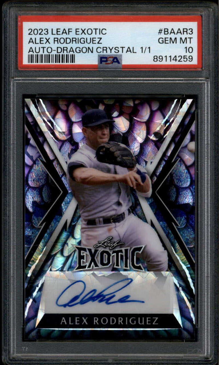 2023 Leaf Exotic Autographs Crystal Dragon Scale Alex Rodriguez Auto 1/1 PSA 10