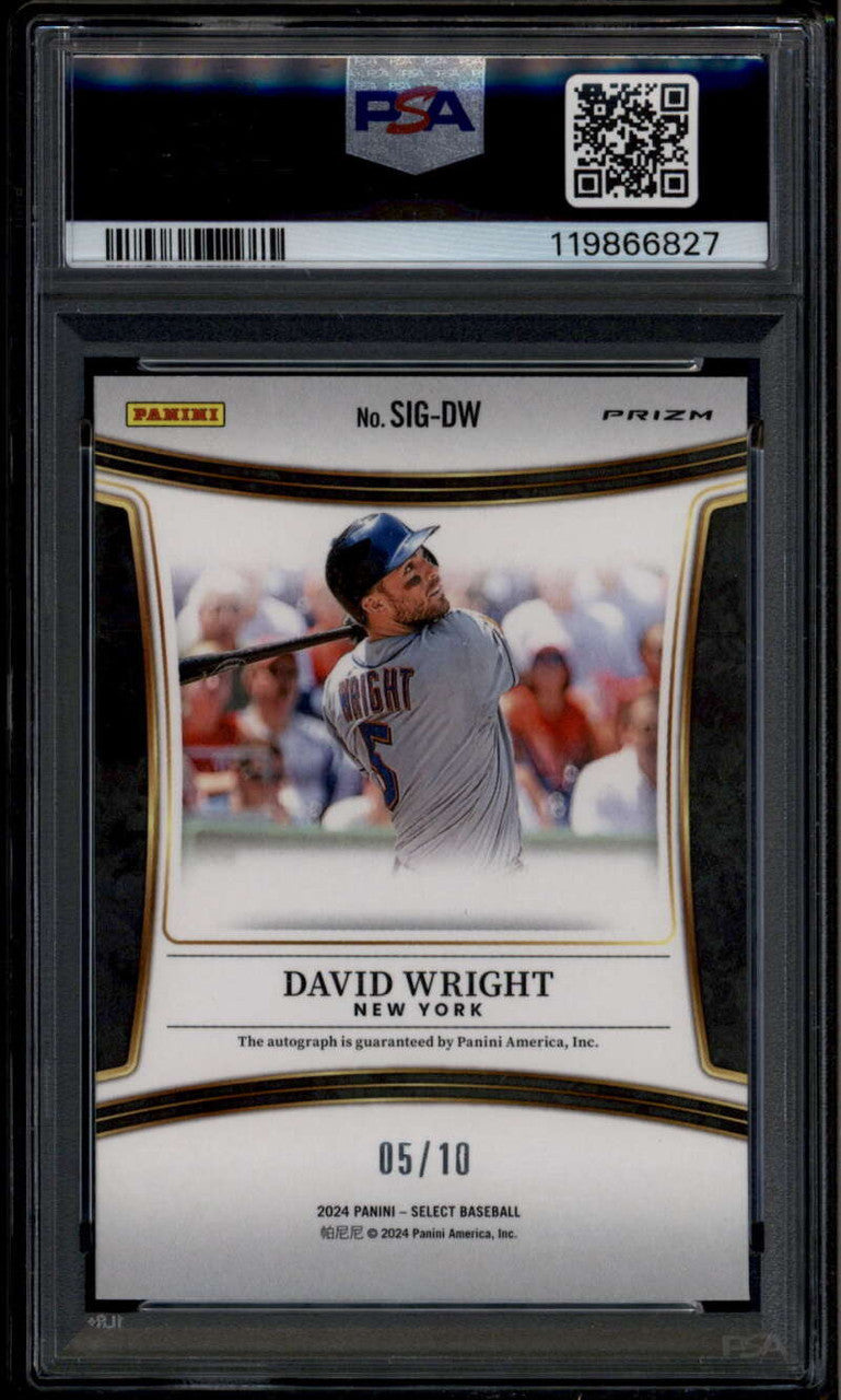 2024 Select Signatures Prizms Gold Refractor David Wright Auto 5/10 PSA 10 GEM