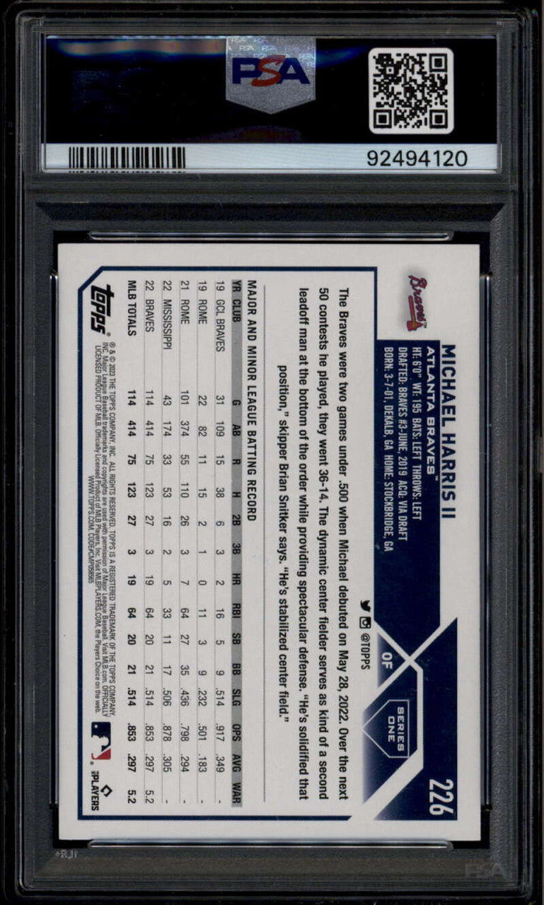 2024 Topps Archives Signature Michael Harris Auto 20/29 2023 Topps RC PSA 10 GEM