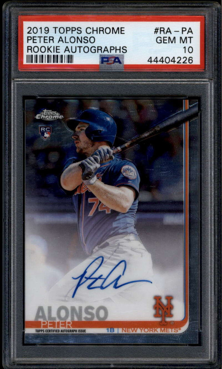 SOLD 185145 2019 Topps Chrome Rookie Autographs RAPA Peter Pete Alonso RC Auto PSA 10 GEM MT