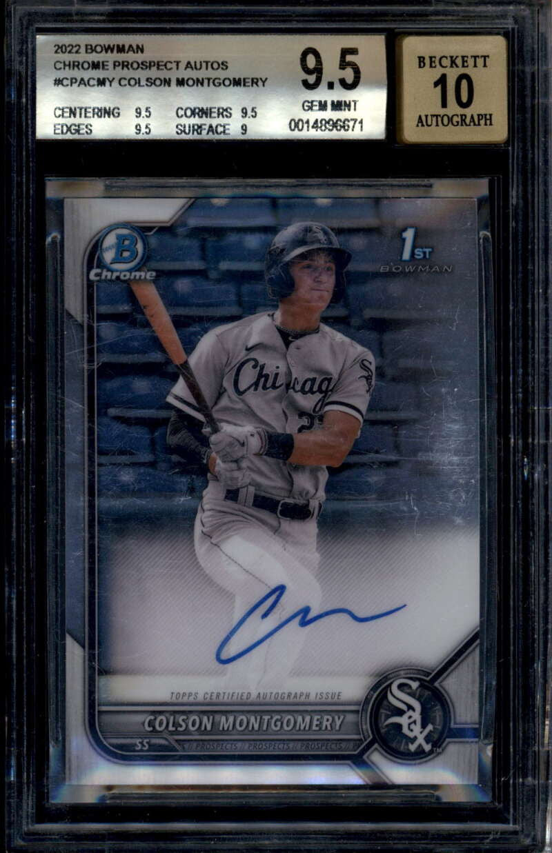 2022 Bowman Chrome Prospect Autographs Colson Montgomery Rookie RC Auto BGS 9.5