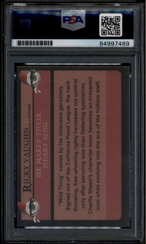 1989 Design Custom Ricky Vaughn Charlie Sheen PSA/DNA Certified GEM MT 10 Auto