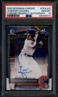 2025 Bowman Chrome Prospect Autographs CPAJUC Juneiker Caceres RC Auto PSA 10