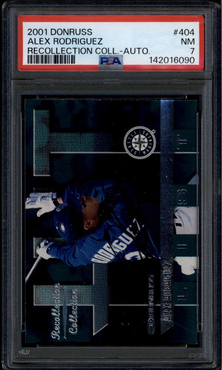 2001 Donruss Recollection Autographs rc1 Alex Rodriguez 97 Hit Auto 5/10 PSA 7