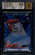 SOLD 185180 2018 Topps Chrome Autographs Blue Refractor Rafael Devers RC Auto 49/150 BGS 9.5