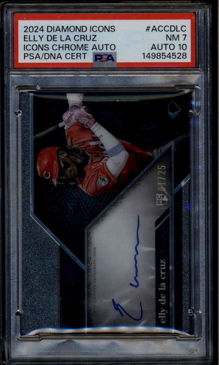 2024 Topps Diamond Icons Chrome Autographs Elly De La Cruz RC Auto 1/25 PSA 7 NM