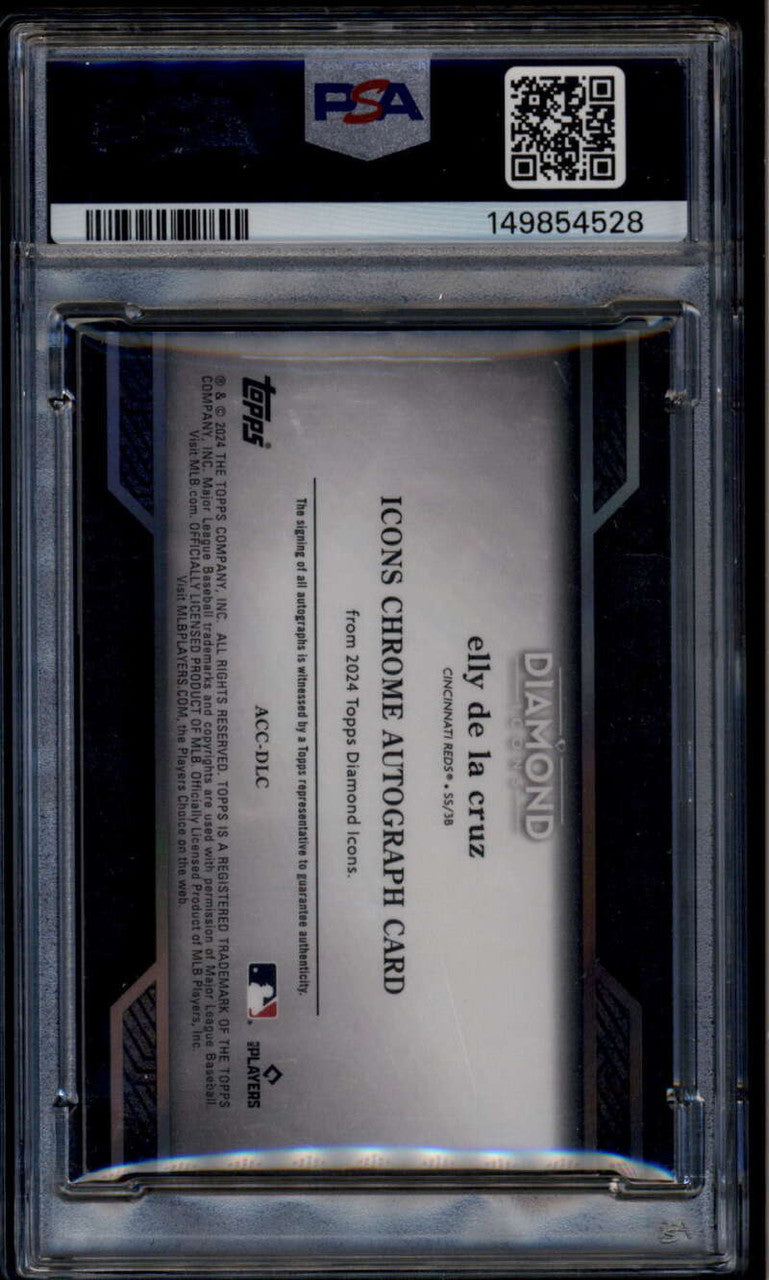 2024 Topps Diamond Icons Chrome Autographs Elly De La Cruz RC Auto 1/25 PSA 7 NM
