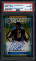 SOLD 185188 2022 Finest Flashbacks 95 Autograph Gold Refractor Oneil Cruz RC Auto /15 PSA 10