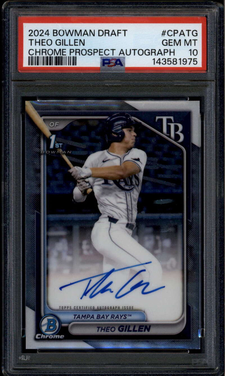 SOLD 185190 2024 Bowman Chrome Draft Autographs CPATG Theo Gillen Rookie RC Auto PSA 10 GEM