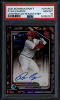 2024 Bowman Chrome Draft Peanuts Refractor Ryan Campos RC Auto 3/5 PSA 10 GEM