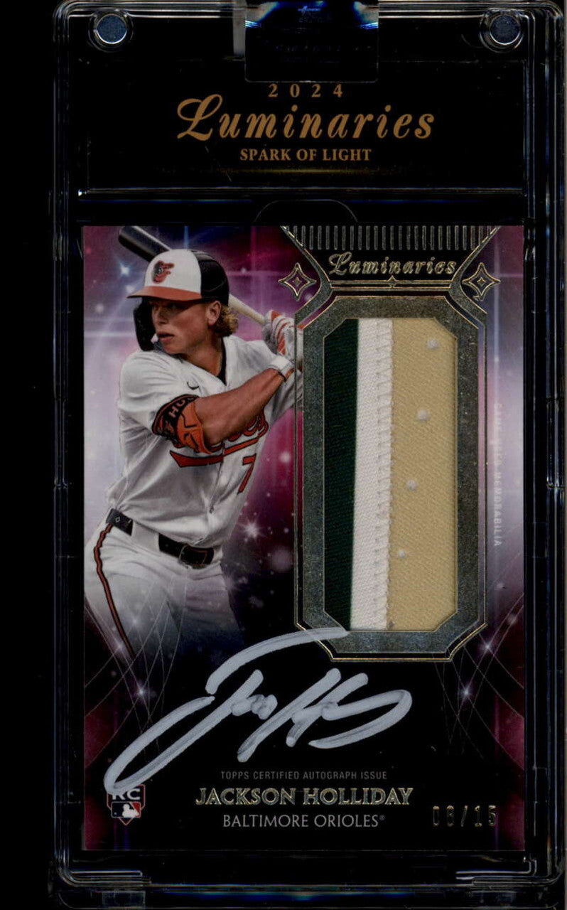 2024 Topps Luminaries Spark of Light Autograph Jackson Holliday RC Patch Auto 15