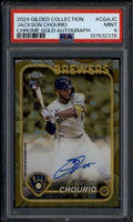 2024 Topps Chrome Gilded Gold Autographs CGAJC Jackson Chourio RC Auto /99 PSA 9